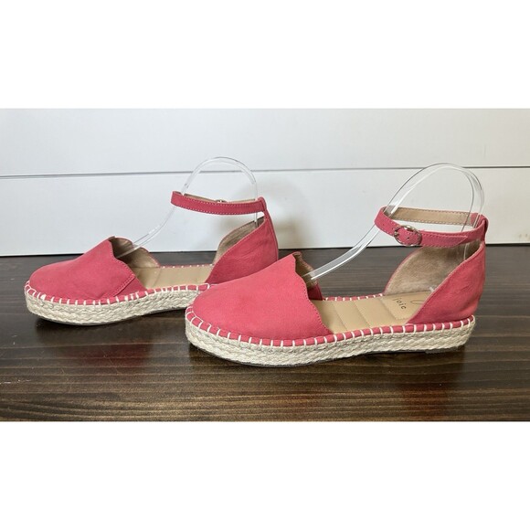 Joie Cruz Ankle Strap Espadrille Red Suede Platform Shoes Sandals Women's 9M - Picture 2 of 11